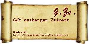 Günszberger Zsinett névjegykártya